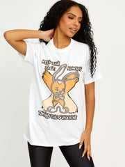 Camiseta impresa gráfica de conejito