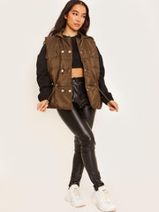 Silver Button Padded Gilet Waistcoat