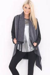 Oversized Waterfall Draped Cardigan Coat