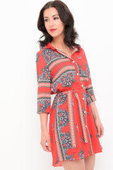 Paisley Print Shirt Dress