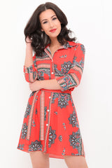 Paisley Print Shirt Dress