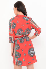 Paisley Print Shirt Dress