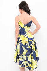 Floral Print High Low Cami Skater Dress