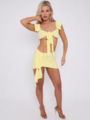 Slinky Tie Knot Crop Top & Sash Skirt Co-ord