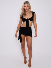 Slinky Tie Knot Crop Top & Sash Skirt Co-ord