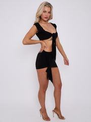 Slinky Tie Knot Crop Top & Sash Skirt Co-ord