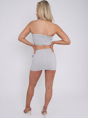 Buckle Detail Bandeau Crop Top & Mini Skirt Co-ord