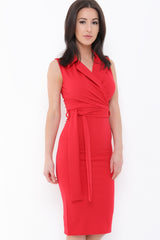 Wrap Front Tie Knot Midi Dress
