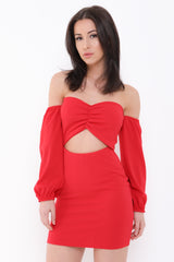 Off Shoulder Front Keyhole Dress