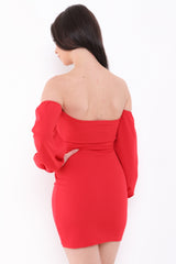 Off Shoulder Front Keyhole Dress