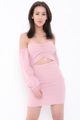 Off Shoulder Front Keyhole Dress