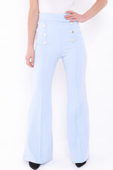 Buttoned Flared Trousers