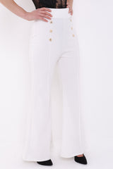 Buttoned Flared Trousers