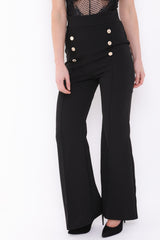 Buttoned Flared Trousers