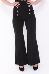 Buttoned Flared Trousers