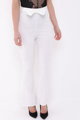 Bow Front High Waist Trousers