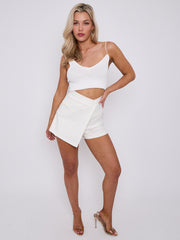 Asymmetric Wrap Skorts