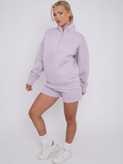 1/2 Zip Top & Shorts Fleece Co-ord