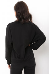 Oversized Printed Jumper With Eyelash Detail