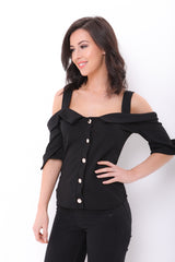 Botón Sujete la parte superior de tiras frías de hombro frío