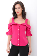 Botón Sujete la parte superior de tiras frías de hombro frío