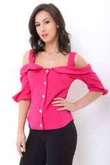 Botón Sujete la parte superior de tiras frías de hombro frío