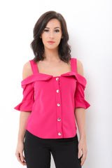 Botón Sujete la parte superior de tiras frías de hombro frío