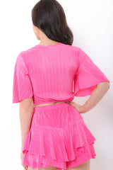 Layered Frill Pleated Skorts Shorts