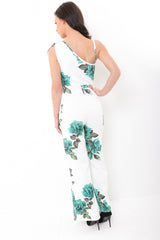 Floral Print Ruffle Frill Jumpsuit