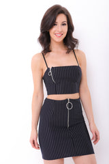 Striped Co-ord With Zip Detail