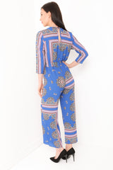 Aztec Print V-Plunge Jumpsuit