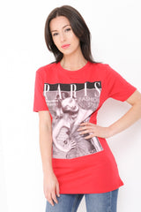 Parijse grafisch bedrukt t -shirt