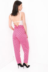 Polka Dot Paper Bag Tie Waist Trousers