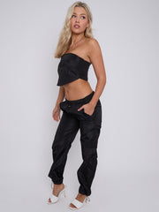 Frachtstil Bandeau Crop Top & Hosenschale Co-ordte