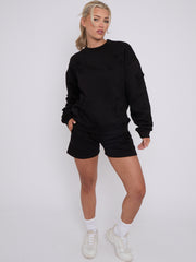 Crucifix Sweined Sweinshirt & Shorts Fleece Coord