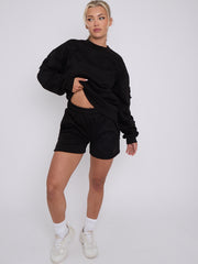 Crucifix Sweined Sweinshirt & Shorts Fleece Coord