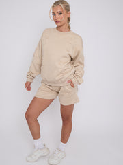 Crucifix Sweined Sweinshirt & Shorts Fleece Coord