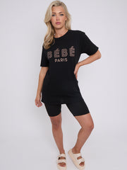 Bebe Paris grafisch bedrukt t-shirt