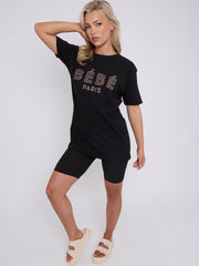 Bebe Paris grafisch bedrukt t-shirt
