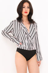 Striped Satin Bodysuit