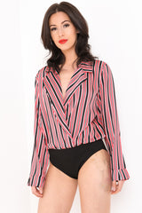 Striped Satin Bodysuit