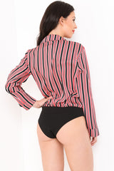 Striped Satin Bodysuit