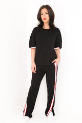 Short Sleeved Top Striped Loungewear