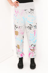 Paint Splatter Laser Cut Jogger Bottoms