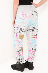 Paint Splatter Laser Cut Jogger Bottoms