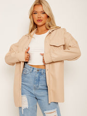 Faux Leder PU Shacket
