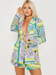 Patterned Print Blazer