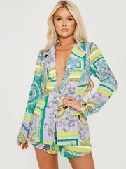 Patterned Print Blazer