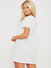 Beverly Hills Butterfly Graphic Print T-shirt Dress