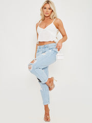 Distressed Ripped Denim Jeans